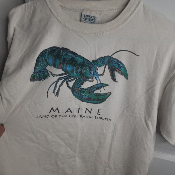 Liberty Organics Colorful Lobster T-shirt Made in USA large - Picture 3 of 9